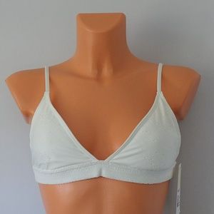 ROXY “Boheme Life” fixed triangle bikini top-lacy/crochet fabric-NWT